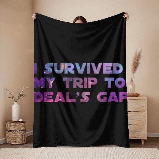 I Survived My Trip To Deals Gap Funny Deals Trip Throw Blankets
