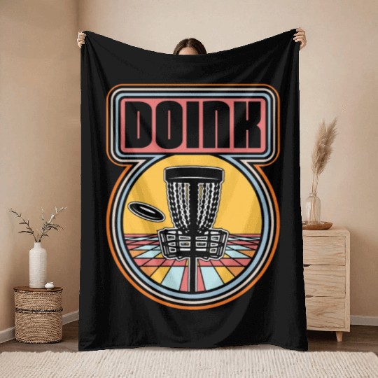 Disc Golf Doink Ultimate Frisbee Loves Flying Disc Throw Blankets