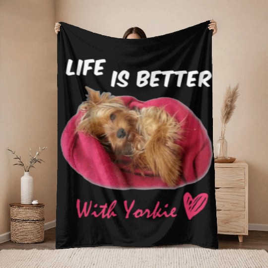 Yorkie Lover Bestie In My Life Throw Blankets