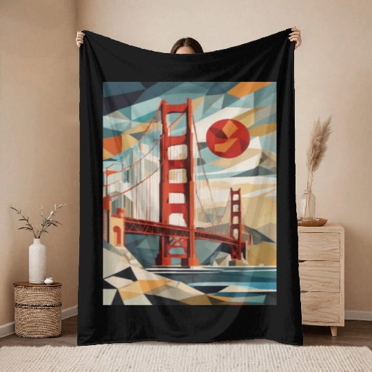 Golden Gate Bridge California Throw Blankets, Golden Gate