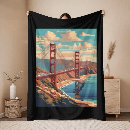 Golden Gate Bridge California Throw Blankets Throw Blankets, Golden