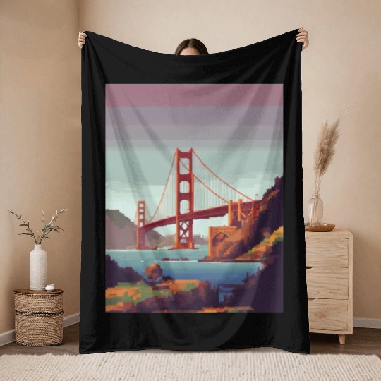 Golden Gate Bridge California Throw Blankets, Golden Gate