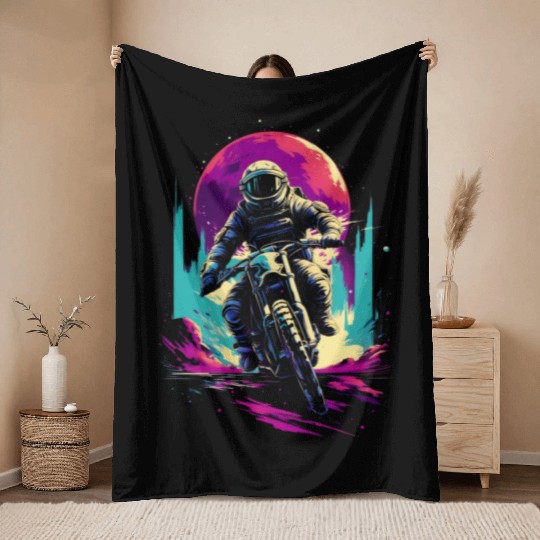 Astro Cycle Throw Blankets
