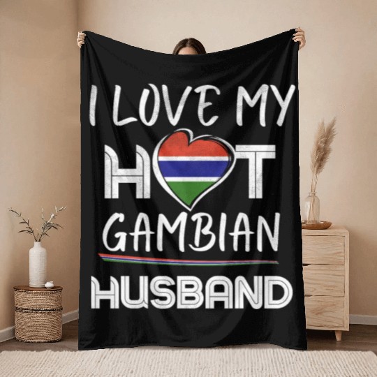 Funny Gambian Husband Proud Wife Throw Blankets