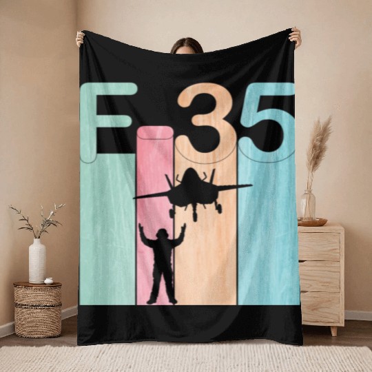 F35 Vintage Air Force Fighter Jets Throw Blankets