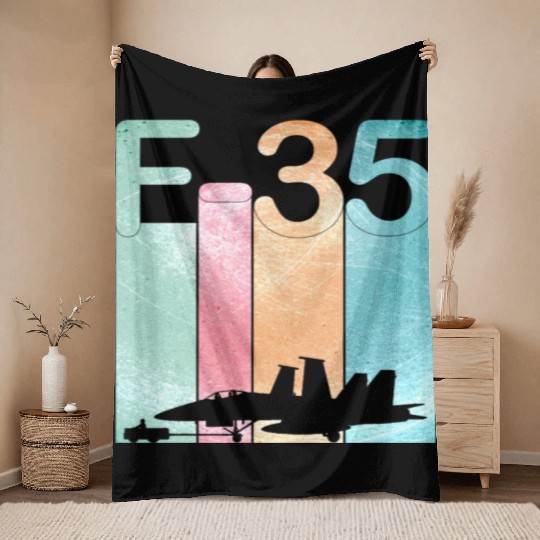 F35 Vintage Air Force Fighter Jets Throw Blankets