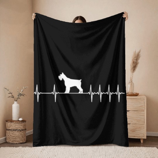 Giant Schnauzer Dog Gift For Dog Lover Throw Blankets