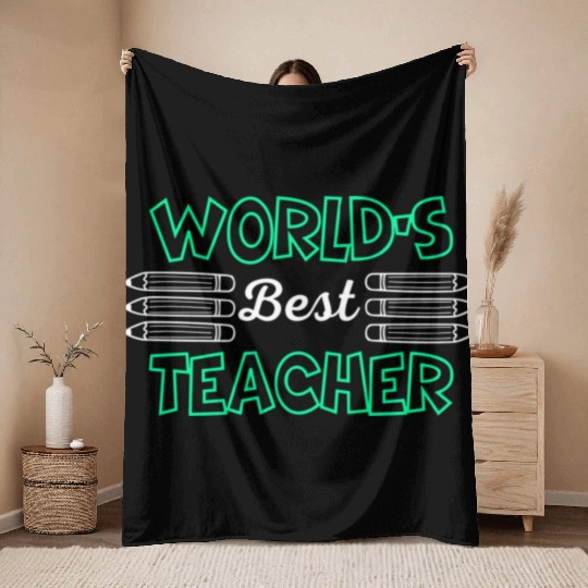World s best teacher. Throw Blankets