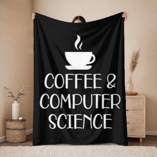Coffee and Computer Science Throw Blankets