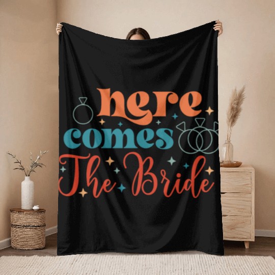 Bride Bachelorette Party Bride Stickers Throw Blankets