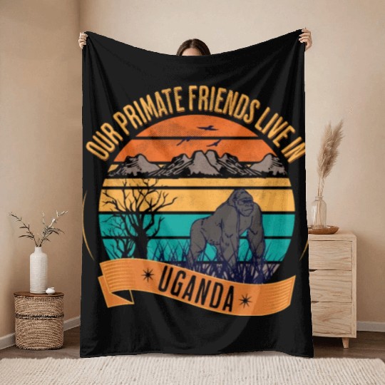 Uganda Gorilla Our Primate Friends Throw Blankets