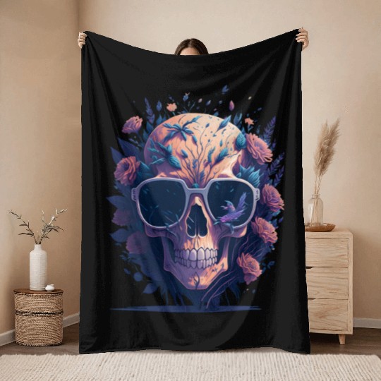 Floral Skull | C06 Throw Blankets