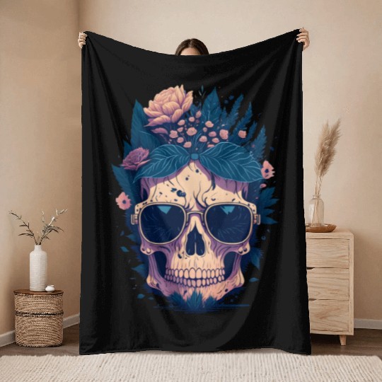 Floral Skull | C03 Throw Blankets