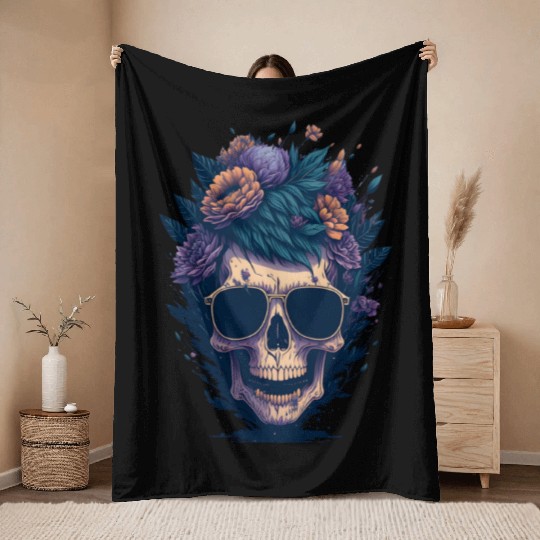 Floral Skull | C15 Throw Blankets