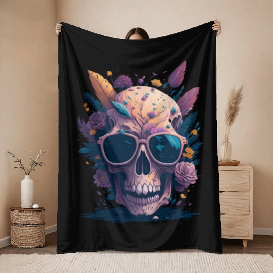 Floral Skull | C11 Throw Blankets