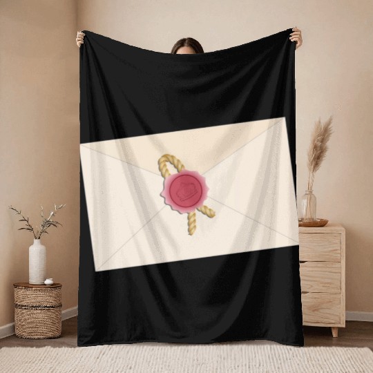 closed envelope with seal Throw Blankets