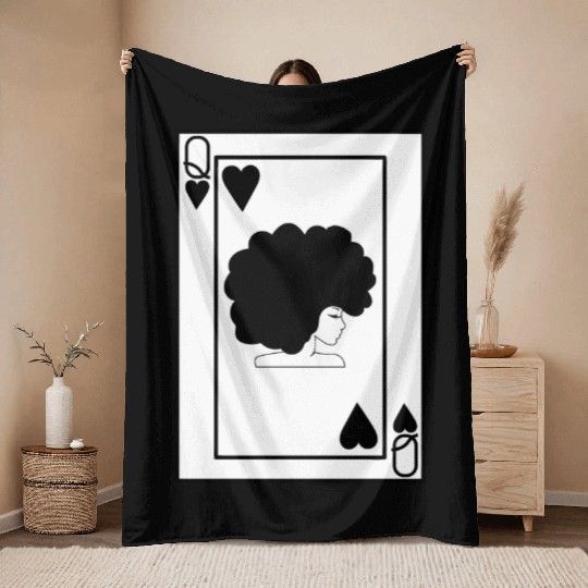 Black Queen Throw Blankets