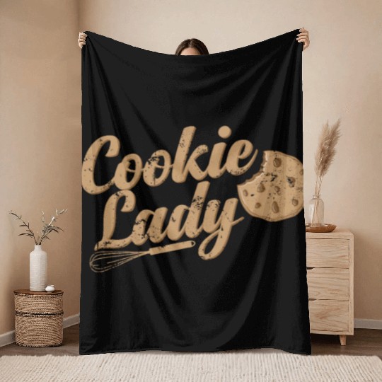 Cookie Lady Confectioner Cake Throw Blankets