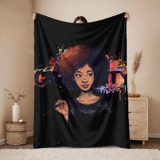 Creative Artist Portrait Throw Blankets