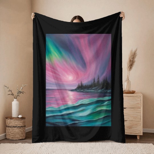 Northern lights Throw Blankets