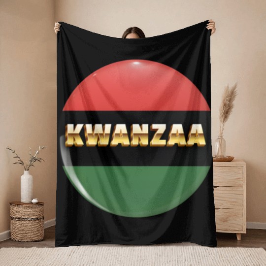 Embracing Kwanzaa: Red, Green, and Black Pride. Throw Blankets