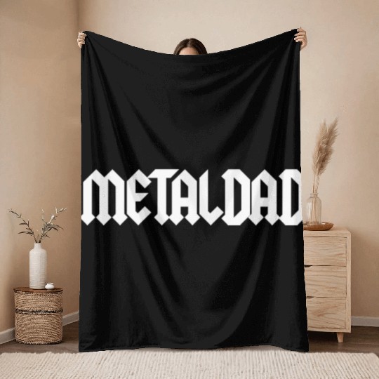 Metal Dad Throw Blankets