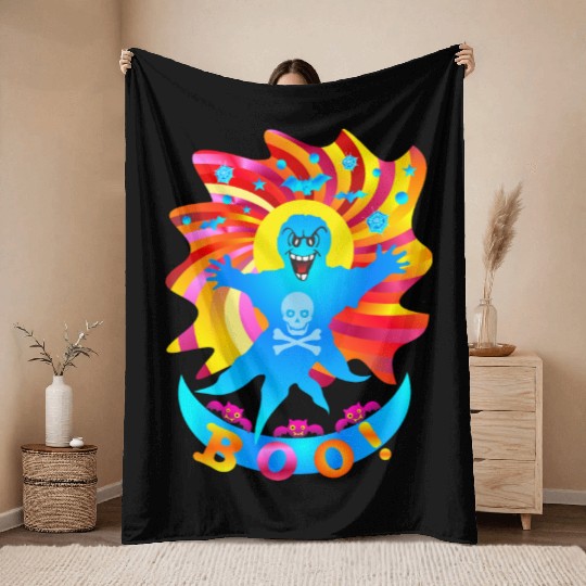 spooky Boo - Halloween Candy Throw Blankets