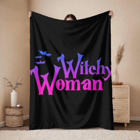 Witchy Woman Throw Blankets