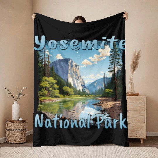 Yosemite National Park: Colorful Landscape in Throw Blankets