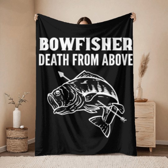 Death from Above Fisherman Gift Throw Blankets