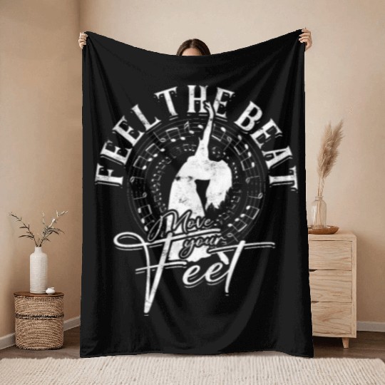 Feel the Beat, Move Your Feet - Belly Dancing Throw Blankets