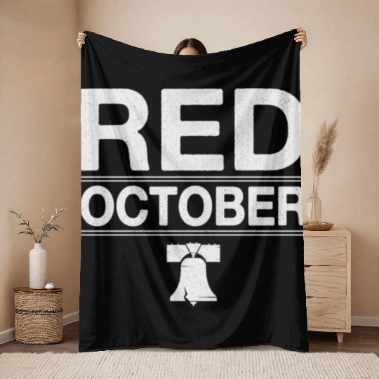 Vintage Red October Philly Philadelphia Throw Blankets