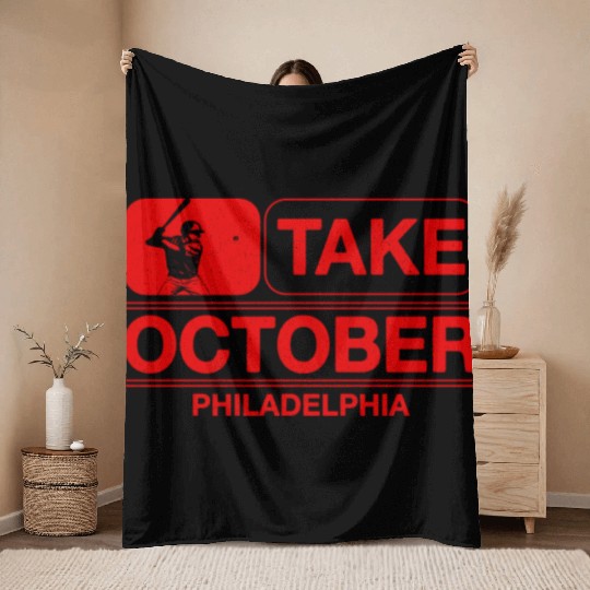 Vintage Philly Take October Philadelphia Throw Blankets