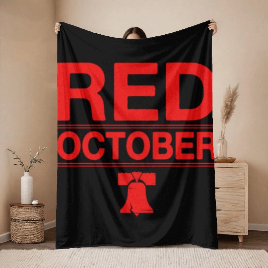 Vintage Philadelphia Red October Philly Throw Blankets
