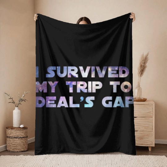 I Survived My Trip To Deals Gap Funny Deals Trip Throw Blankets
