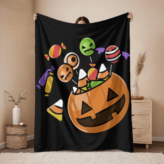 halloween candy royalty free stock Throw Blankets