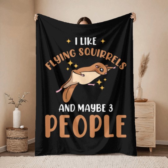 Flying Squirrel Lover Throw Blankets