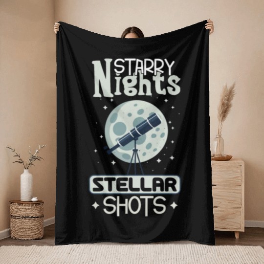 Astrophotography Astronomy Space Camera Star Watch Throw Blankets