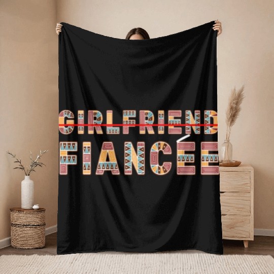 Girlfriend Fiancee Couple Engagement Engaged Throw Blankets