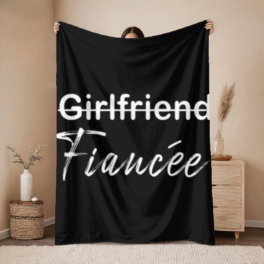Girlfriend Fiancee Couple Engagement Engaged Throw Blankets