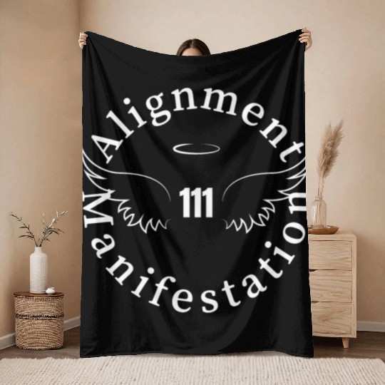 111 Angel Number Manifest Unisex Softstyle Throw Blankets