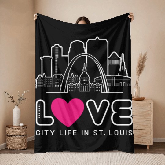 Love City Life in St. Louis Missouri Throw Blankets