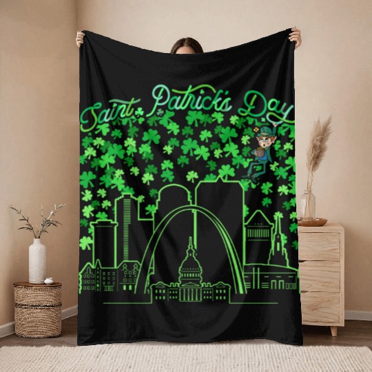 St. Louis Missouri Saint Patrick's Day Throw Blankets
