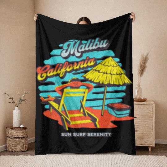 Malibu California Throw Blankets