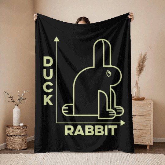 Math Duck Rabbit Throw Blankets