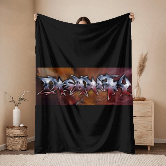 Insanity modern logo on live tracer background Throw Blankets