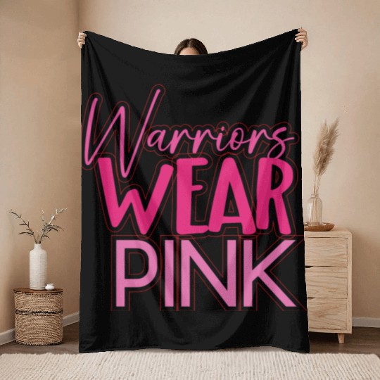 Warriors Wear Pink Throw Blankets