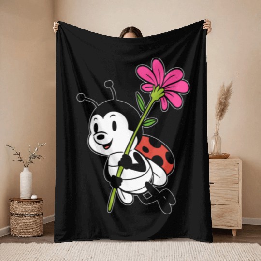 Cute Ladybug Nature Lover Gift Throw Blankets