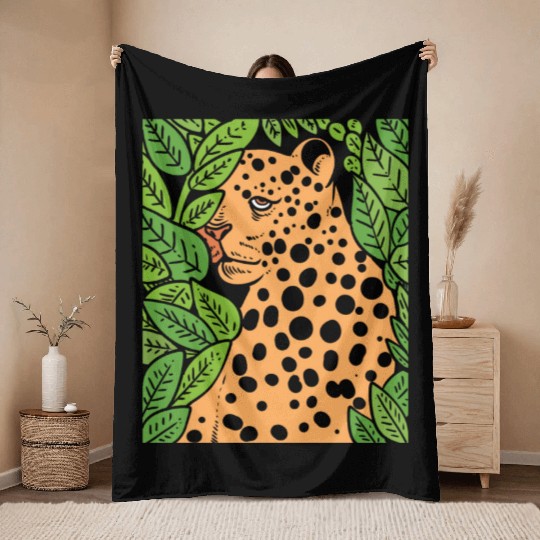 Jaguar in Forest Wildlife Biologist Gift Throw Blankets