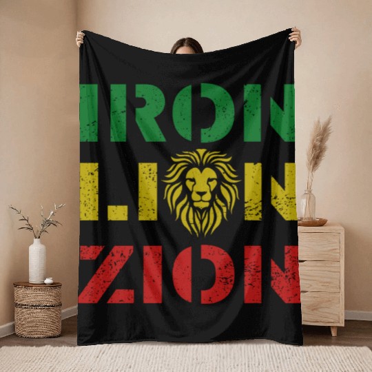 iron lion zion Throw Blankets